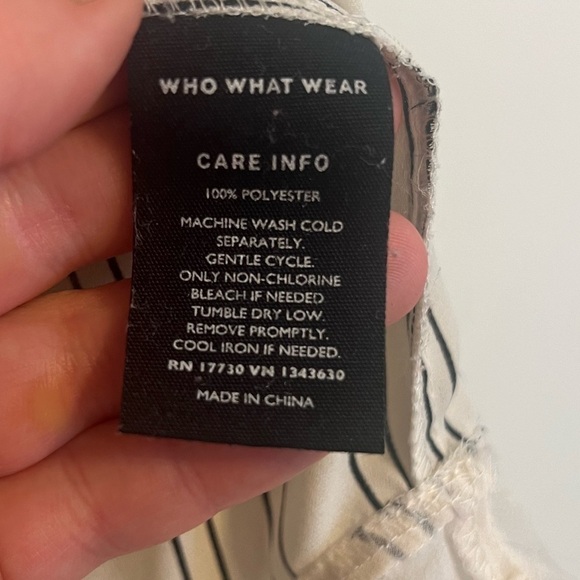 2/$15 Who What Wear - Black and Off White Striped Sleeveless Blouse/Top - Picture 6 of 9